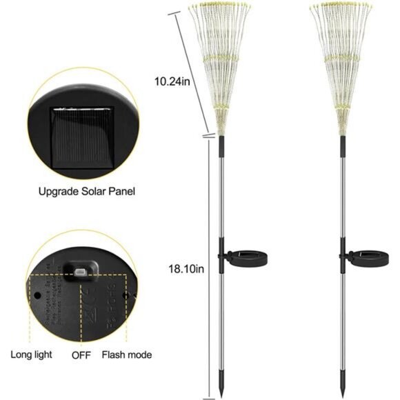 Solar Fireworks Lights Garden Waterproof 4 Pack, Solar Fairy String Lights - Picture 4 of 7